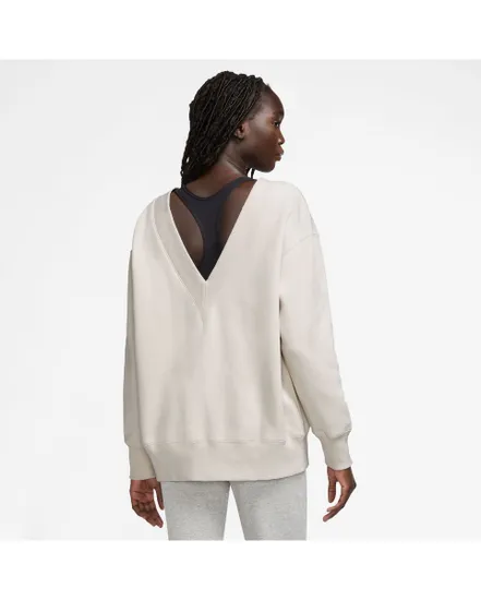 Sweat manches longues Femme W NSW PHNX FLC OS VNECK SWTSH Beige
