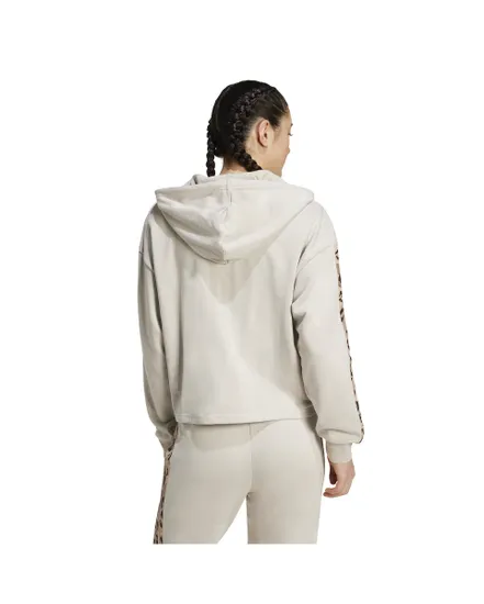 Sweat zip à capuche Femme W AOP FT FZ Beige