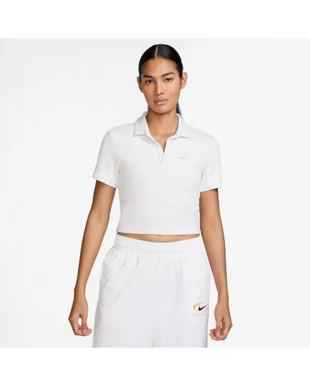 Polo Femme W NSW ESSNTL SS CRP TOP Blanc