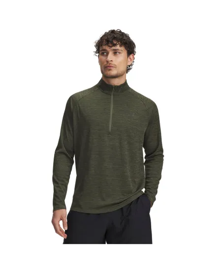 Haut d'entrainement Homme UA TECH TEXTURED 1/2 ZIP Vert