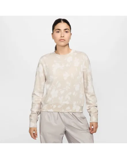 Sweatshirt Femme W NSW NK CHLL FT AOP CREW Beige