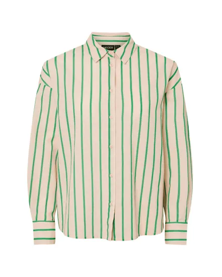 Chemise Femme PCJAVIA LS Stripe Shirt WVN