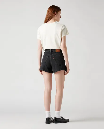 Short en jean Femme HIGH WAISTED MOM SHORT Noir
