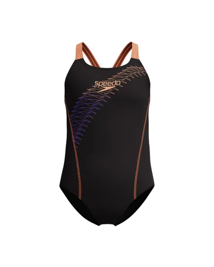 Maillot de bain Fille ECO MEDLEY LOGO MEDALIST BLA/ORA Noir