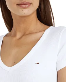 T-Shirt Slim Femme Essential Rib V