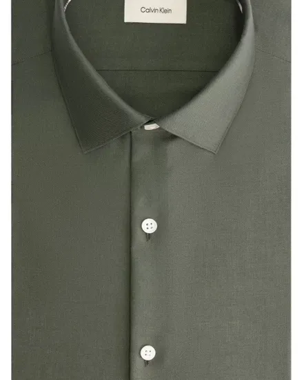 Chemise Homme SLIM PERF WOVEN STR SLD Vert Forêt