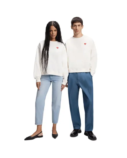 Sweat col rond Femme DEROXINA 7 Blanc Clair