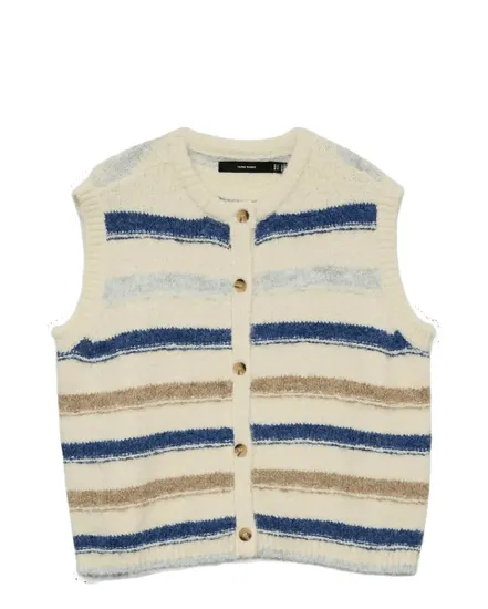Gilet Femme Vmkira Sl O Neck Stripe