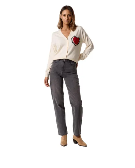 Cardigan Femme VILUCINA V-NECK L/S KNIT CARDIGAN/C33 Écru