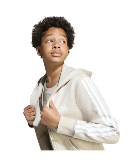 Sweat zip à capuche Enfant J 3S FL FZ HD Beige