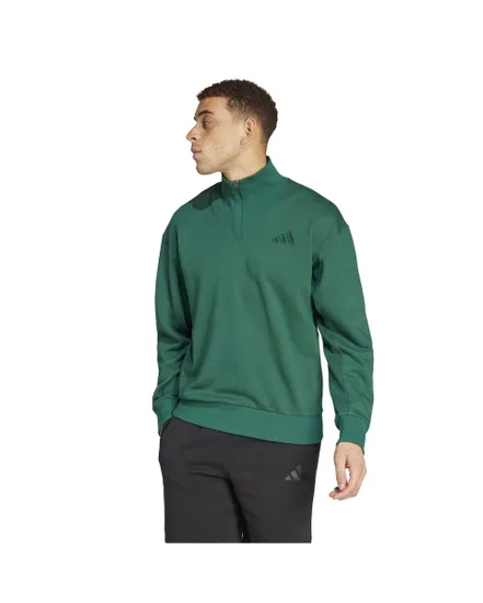 Sweat col zip Homme M A SZN FL 1/4Z Vert