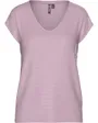 T-shirt col V Femme BILLO TEE LUREX STRIPES JRS Rose Pale