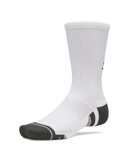 Lot de 3 paires de chaussettes Unisexe NEW UA PERF TECH 3PK CREW Blanc