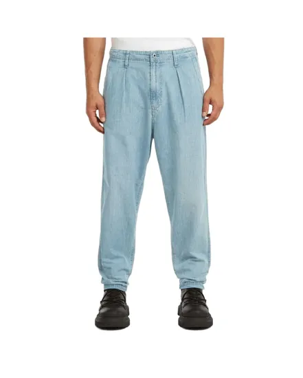 Pantalon Homme Pleated Chino Denim Relaxed Tapered