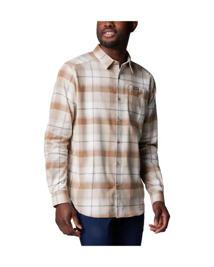 Chemise Homme CORNELL WOODS FLANNEL LONG SLEEVE SHIRT Beige