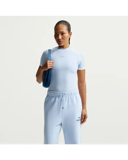 T-shirt Femme W NK SS FITTED TOP GLS Bleu