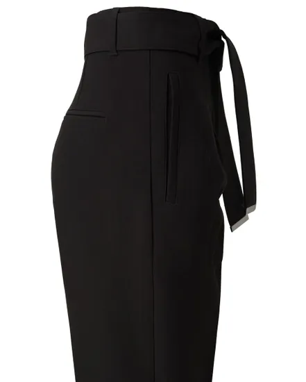 Pantalon à pinces Femme CHINO CROPPED SLIM HIGH WAIST Noir