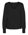 CHEMISIER ML COL EN V Femme VMDOFFY LS V-NECK BLOUSE GA BOO Noir