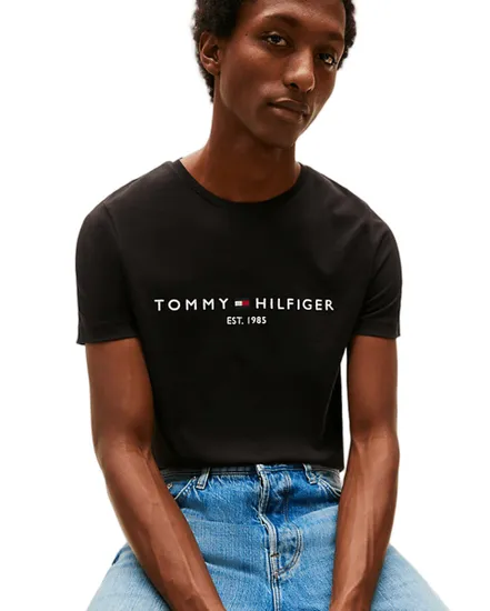T-shirt col rond Homme CORE TOMMY LOGO TEE Noir