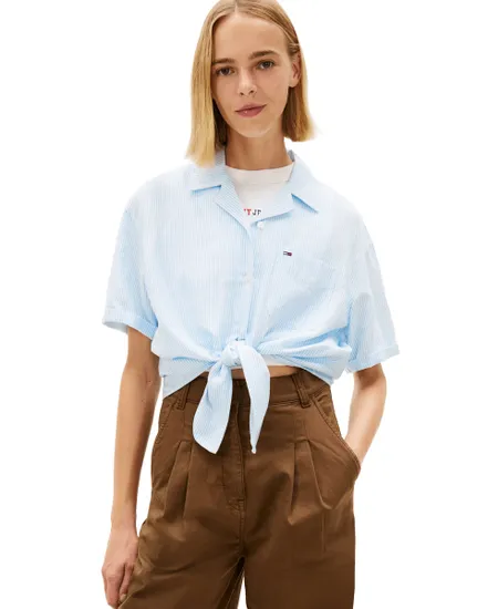 Chemise Femme Tie Front Linen Shirt