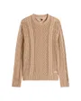 Pull col rond Homme SLM BADGE CABLE KNIT SWEATER Taupe