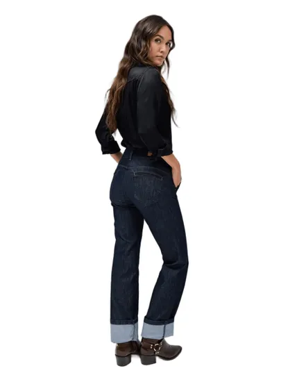 Jean Femme SECRET CHINO STRAIGHT DENIM Bleu Foncé