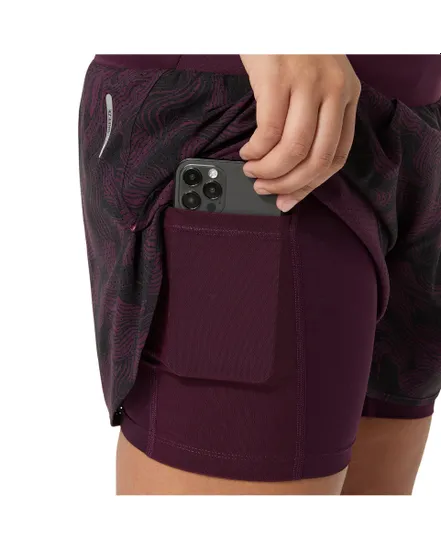 Short Femme ROAD ALL OVER PRINT 2-N-1 3.5IN SHORT Bordeaux