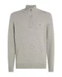 Pull col zippé Homme LAMBSWOOL ZIP MOCK Bleu Chiné