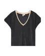 T-shirt col V Femme VMGITA S/S TOP JRS BTQ Noir