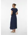Robe longue Femme VMNELLIE V-NECK SS 7/8 DRESS WVN GA Bleu