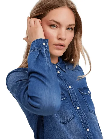 Chemise Jean Femme VMMARIA LS Denim Slim Shirt