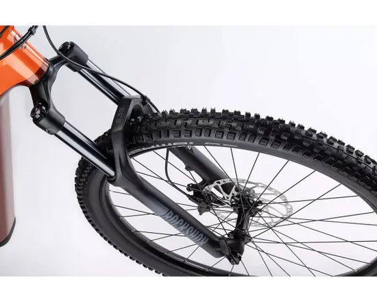 VTT électrique tout suspendu Unisexe E-RIOT TRAIL Orange/Marron