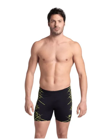 Short de bain Homme MEN S ARENA STRAIGHT LINES SWIM MID Noir