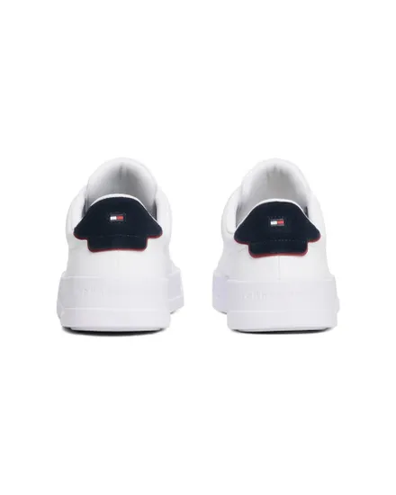 Chaussures Homme TH COURT LTH DETAIL ESS Blanc/Bleu Marine
