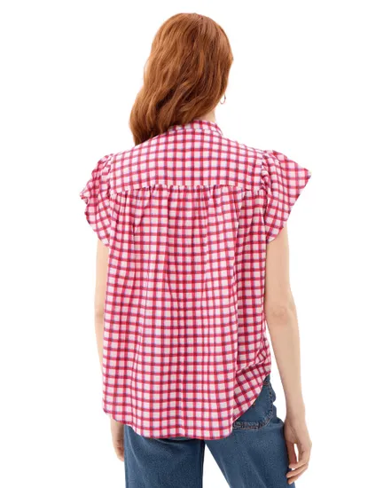 Chemise Femme PCJAVIER SS Check Shirt