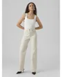 Jean Femme VMTESSA HR WIDE JEANS ECRU GA Beige
