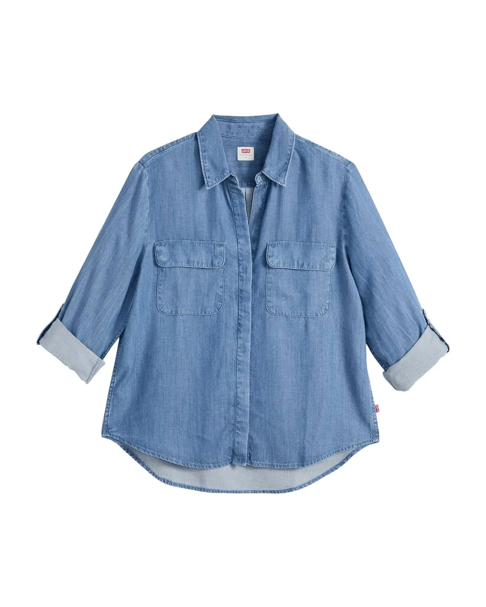 Levi's Chemise Femme New Classic Fit – Oxford Intemporelle Élégante Avec Logo Brodé