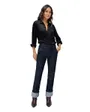 Jean Femme SECRET CHINO STRAIGHT DENIM Bleu Foncé