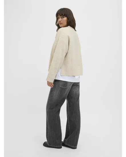 Pull Femme JXSIGGA DIVERSE CREW NECK KNIT SN Beige