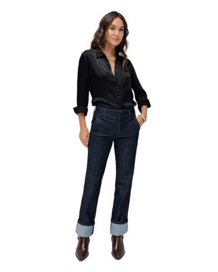 Jean Femme SECRET CHINO STRAIGHT DENIM Bleu Foncé