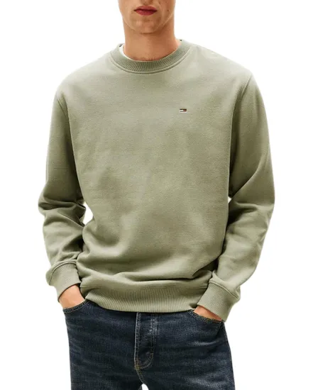 Sweat col rond Homme REG S FLAG CREW EXT Vert Sauge