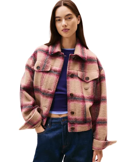 Veste trucker Femme WOOL TRUCKER JACKET Rose/Beige