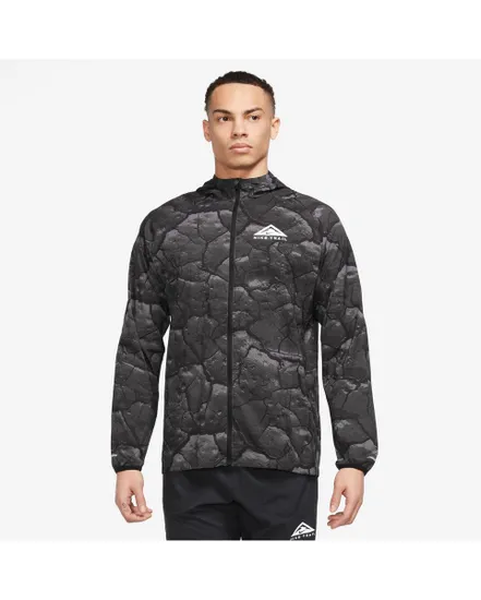 Veste à capuche manches longues Homme M NK AIREEZ JACKET AOP Gris