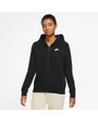 Veste zippée à capuche manches longues Femme W NSW CLUB FLC FZ HOODIE STD Noir