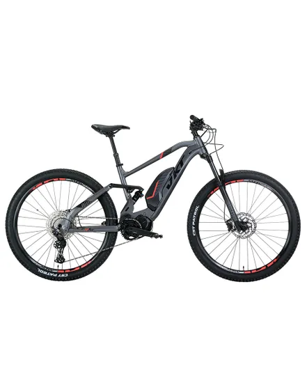 VTT électrique tout suspendu Homme RISE 29 630WH Argent/Rouge