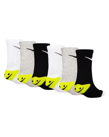Lot de 6 paires de chaussettes Jeune enfant NHN 6PK NIKE SMILEY CREW Multicolore