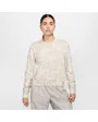Sweatshirt Femme W NSW NK CHLL FT AOP CREW Beige