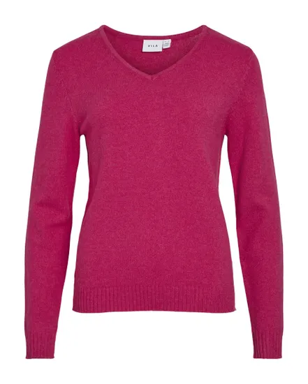 Pull col V Femme VIRIL V-NECK L/S KNIT TOP NOOS Rose