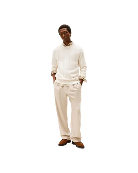 Pull col rond Homme DC TEXTURED STRIPE CREWNECK Écru