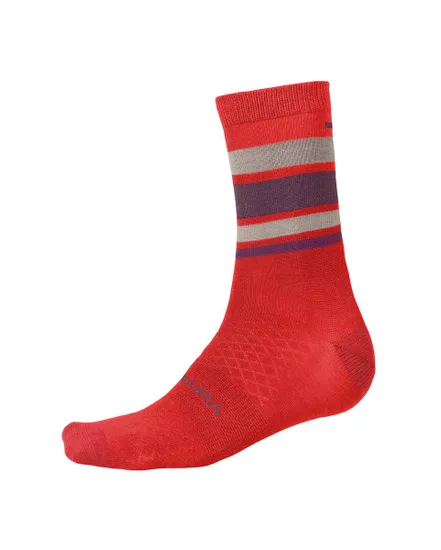 Chaussettes Homme BAABAA MERINO STRIPE Rouge Pomegranate